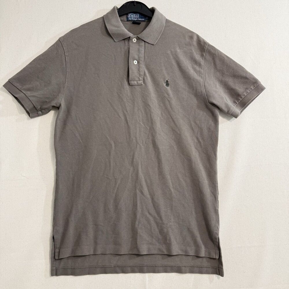 POLO RALPH LAUREN Mens Size Small Taupe Shirt Short Sleeve 100% Cotton
